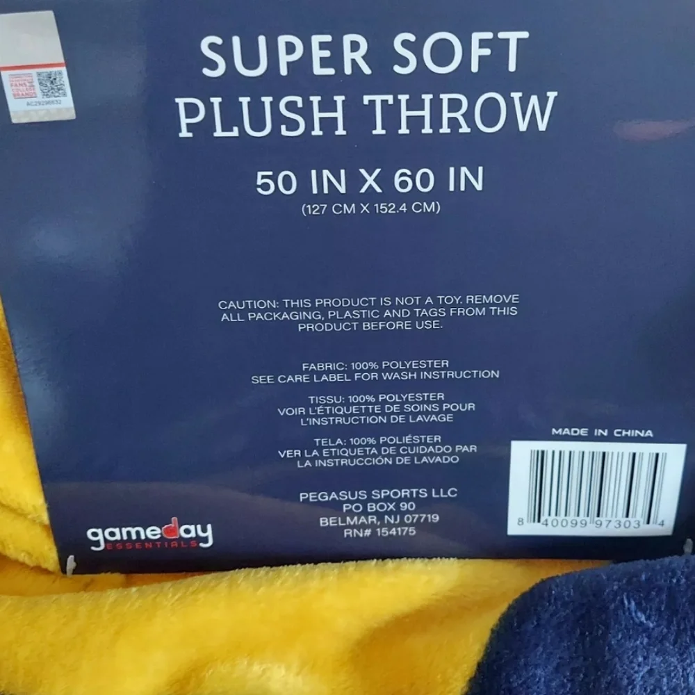 Michigan Wolverines Super Soft Plush Throw 60 x 50 Block M Gameday Essentials